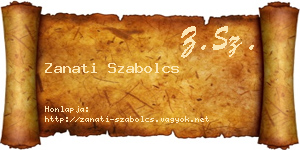 Zanati Szabolcs névjegykártya