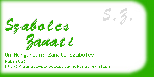 szabolcs zanati business card